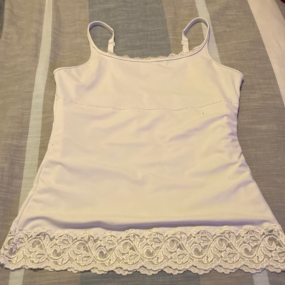 Maidenform White Cami with Lace Detail